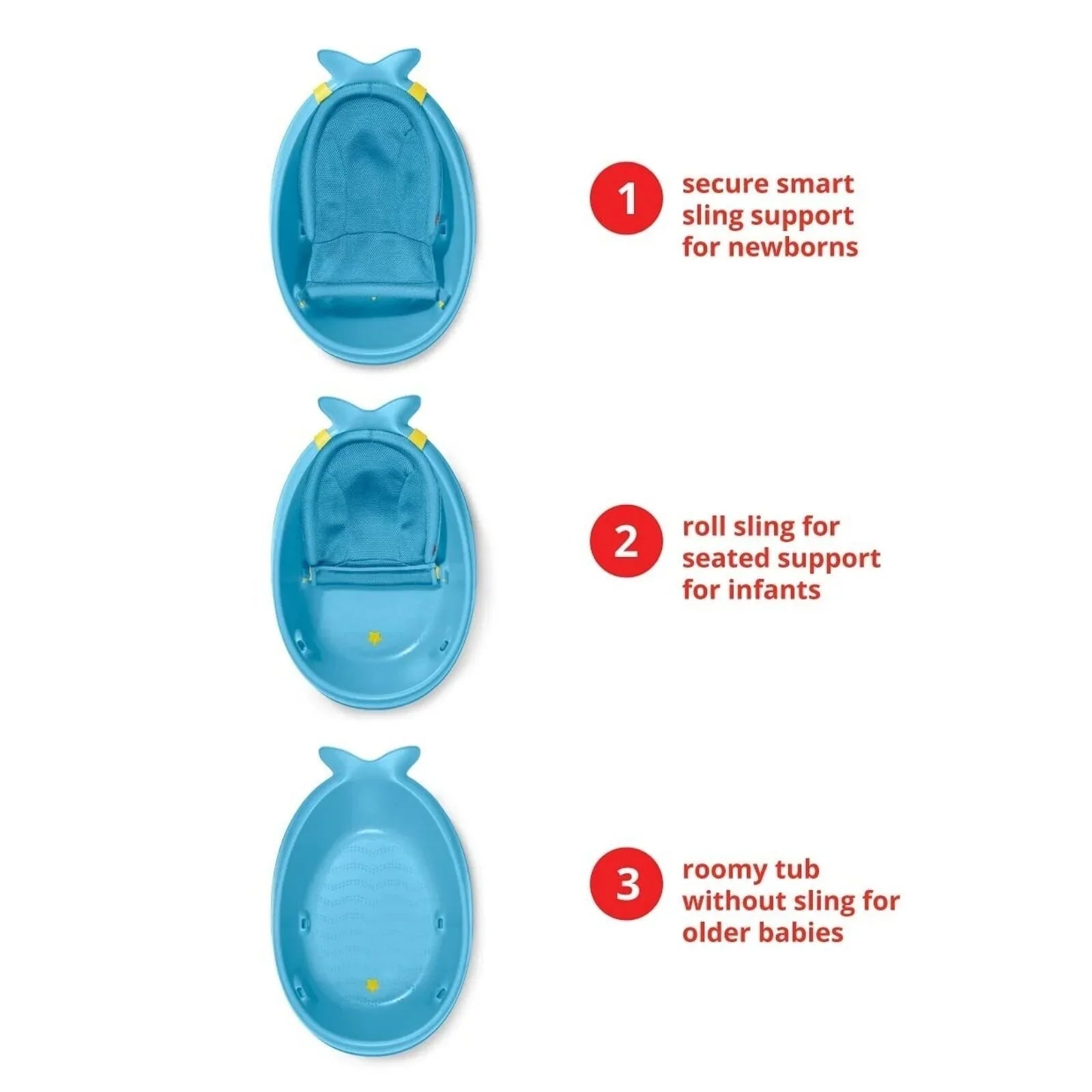 Skip Hop Moby Smart Sling 3 - Stage Baby Bath Tub - Blue - mezetto ebebek ebebek