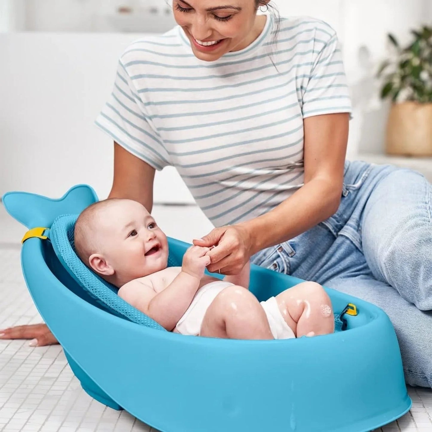Skip Hop Moby Smart Sling 3 - Stage Baby Bath Tub - Blue - mezetto ebebek ebebek