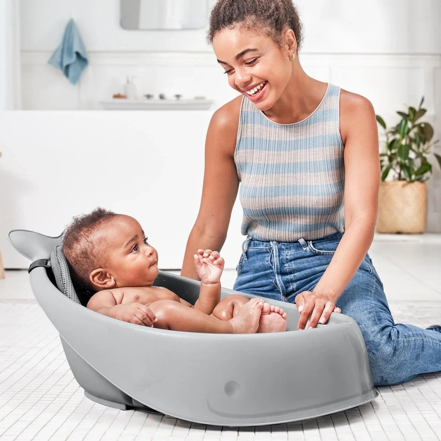 Skip Hop Moby Smart Sling 3 - Stage Baby Bath Tub - Grey - mezetto ebebek ebebek
