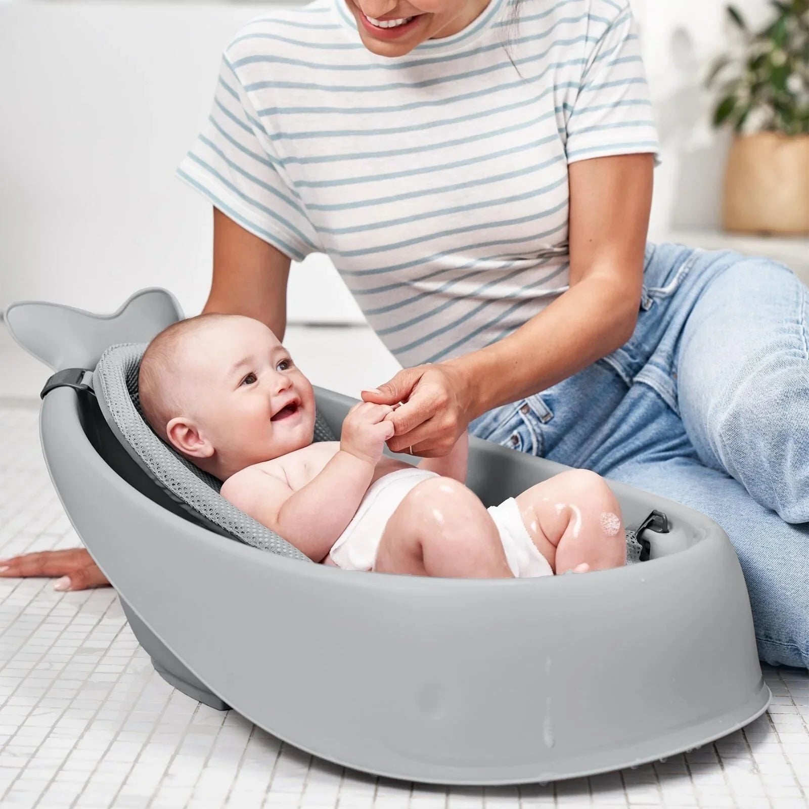 Skip Hop Moby Smart Sling 3 - Stage Baby Bath Tub - Grey - mezetto ebebek ebebek