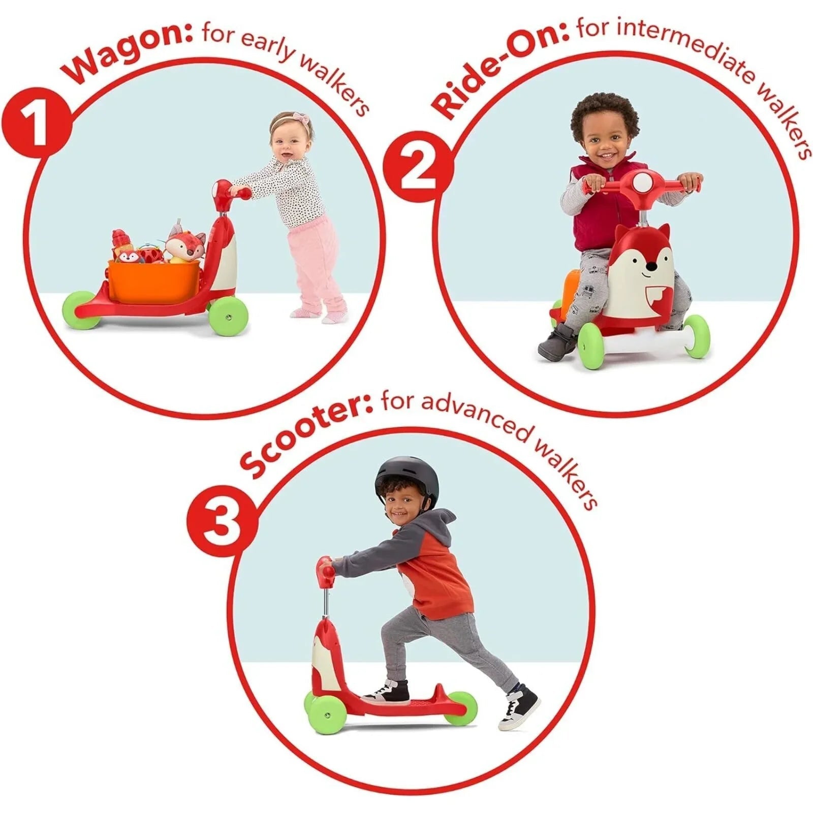 Skip Hop Zoo 3 - In - 1 Ride On - Fox - mezetto ebebek ebebek