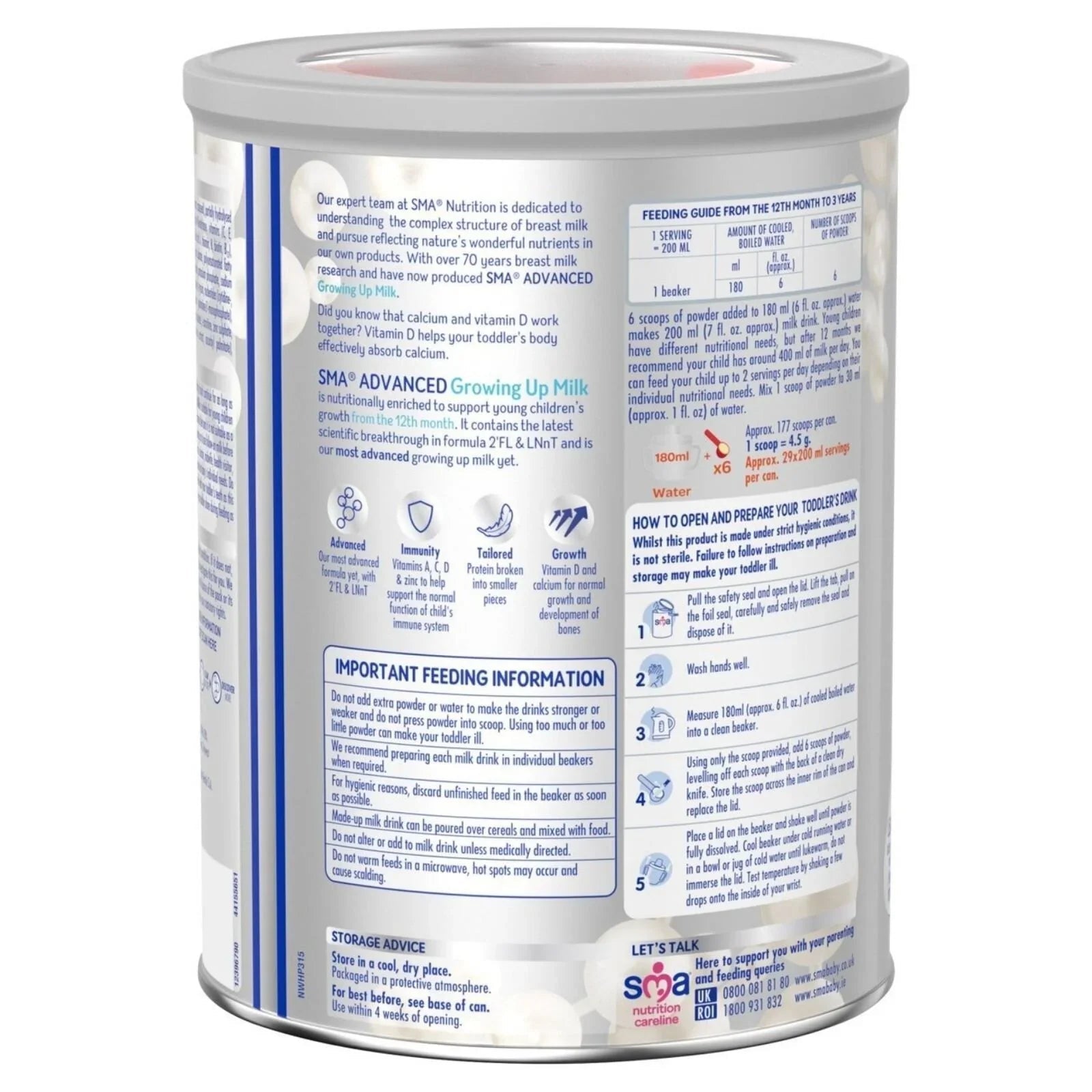 SMA Advanced 3 Toddler Milk Formula 12 - 36 months 800g - mezetto ebebek ebebek