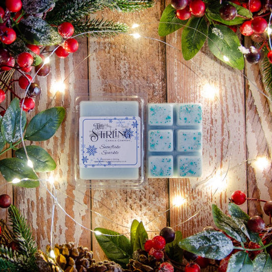 Snowflake Sparkle - Wax Melt Clamshell - mezetto Shopify Collective The Stirling Candle Company