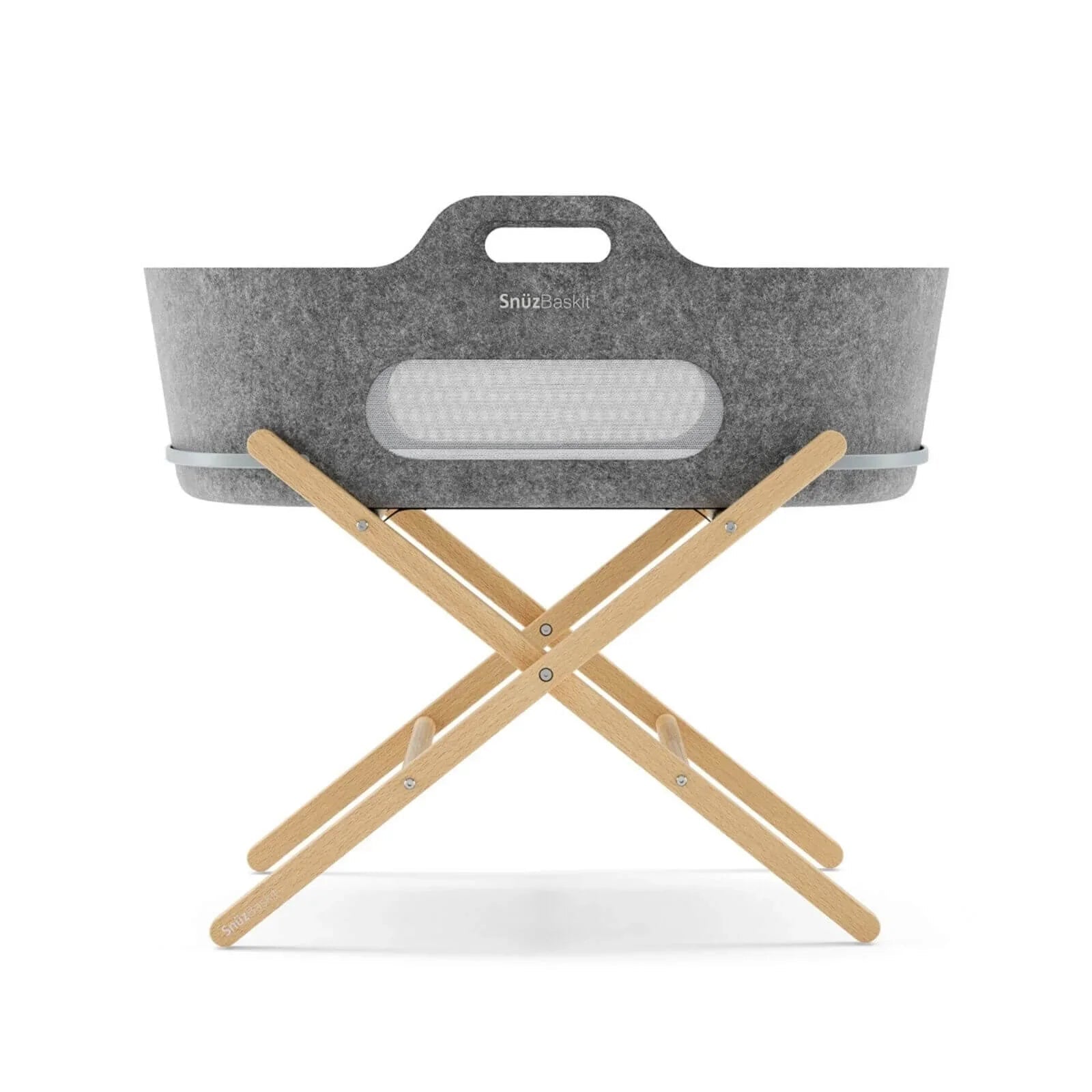 Snüz Baskit Moses Basket & Stand Bundle - Dark Grey & Natural - mezetto ebebek ebebek