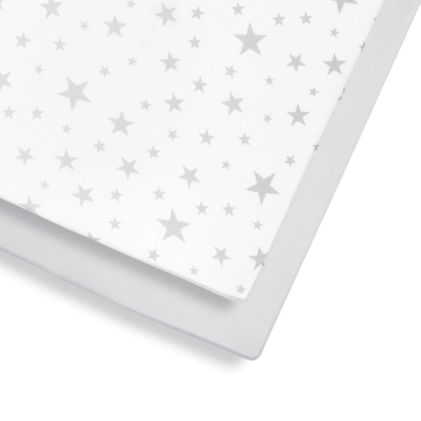 Snüz Cot & Cot Bed Fitted Sheet 2 Pack - Grey Stars - mezetto ebebek ebebek