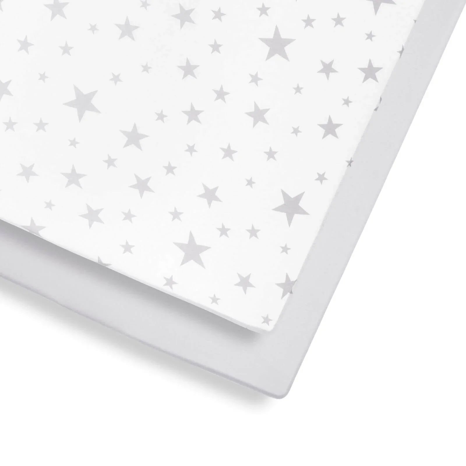 Snüz Cot & Cot Bed Fitted Sheet 2 Pack - Grey Stars - mezetto ebebek ebebek