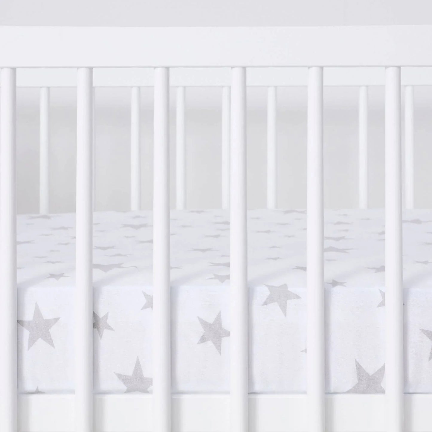 Snüz Cot & Cot Bed Fitted Sheet 2 Pack - Grey Stars - mezetto ebebek ebebek