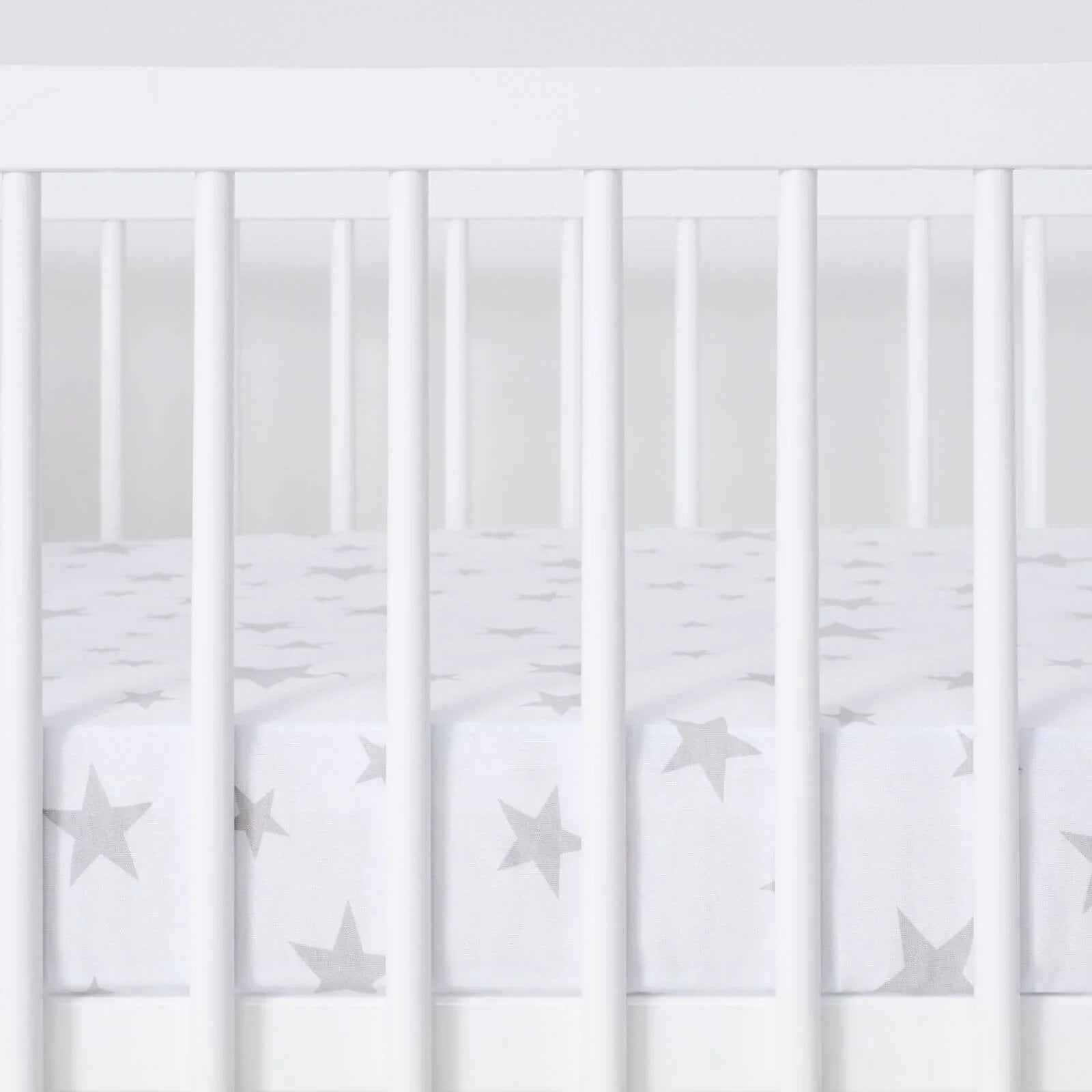 Snüz Cot & Cot Bed Fitted Sheet 2 Pack - Grey Stars - mezetto ebebek ebebek