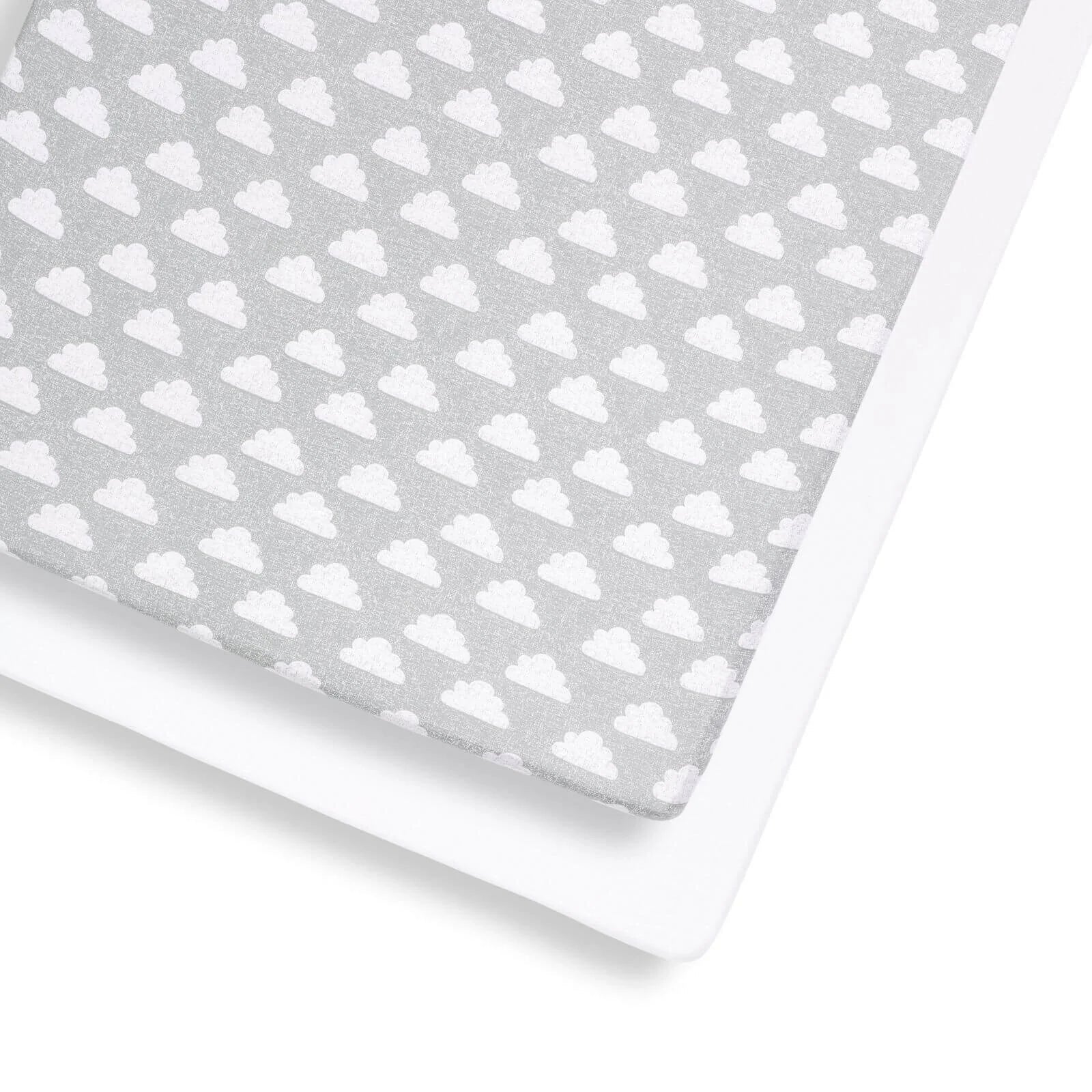 Snüz Cot & Cot Bed Fitted Sheet 2 pcs - Cloud - mezetto ebebek ebebek