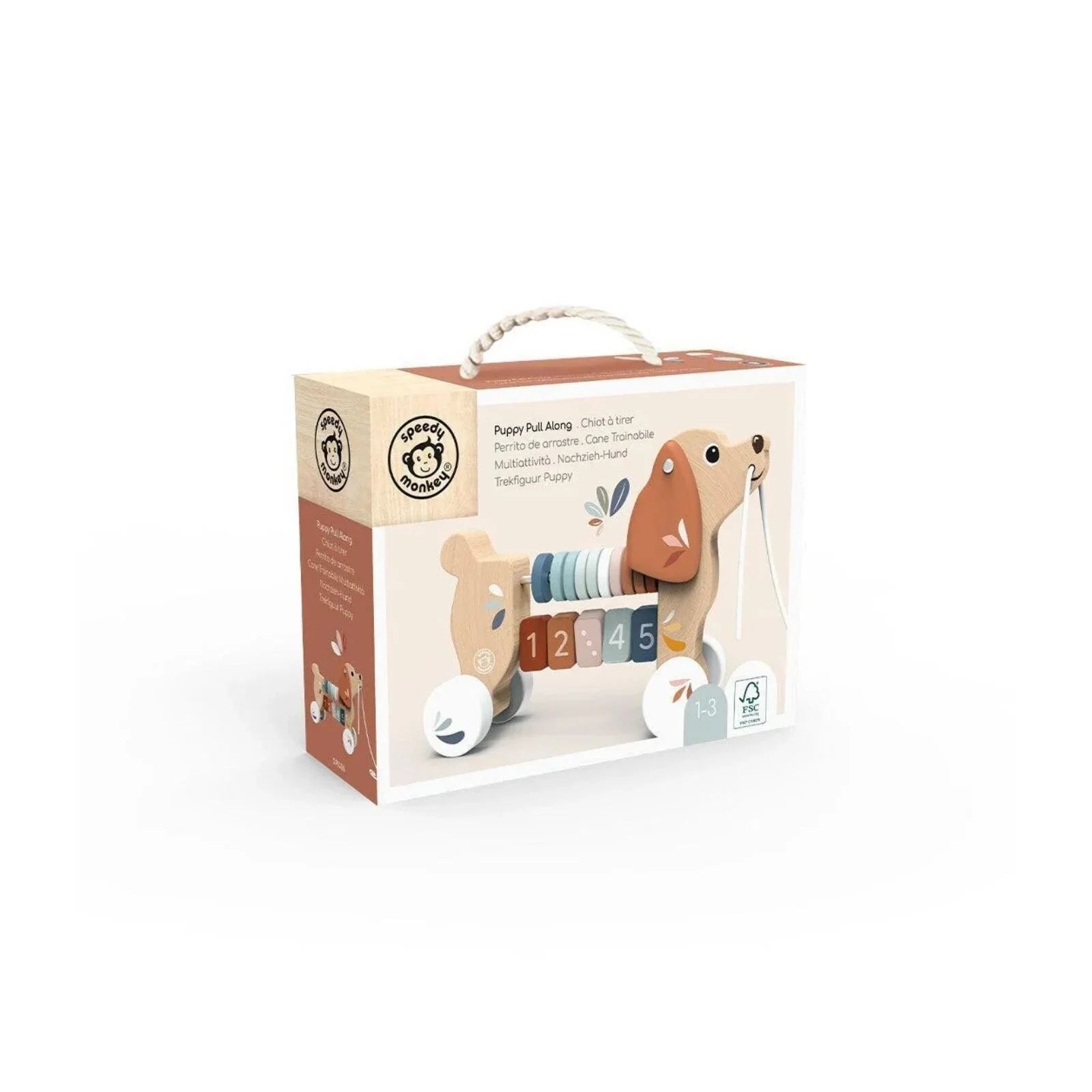 Speedy Monkey Puppy Pull - Along Toy - mezetto ebebek ebebek