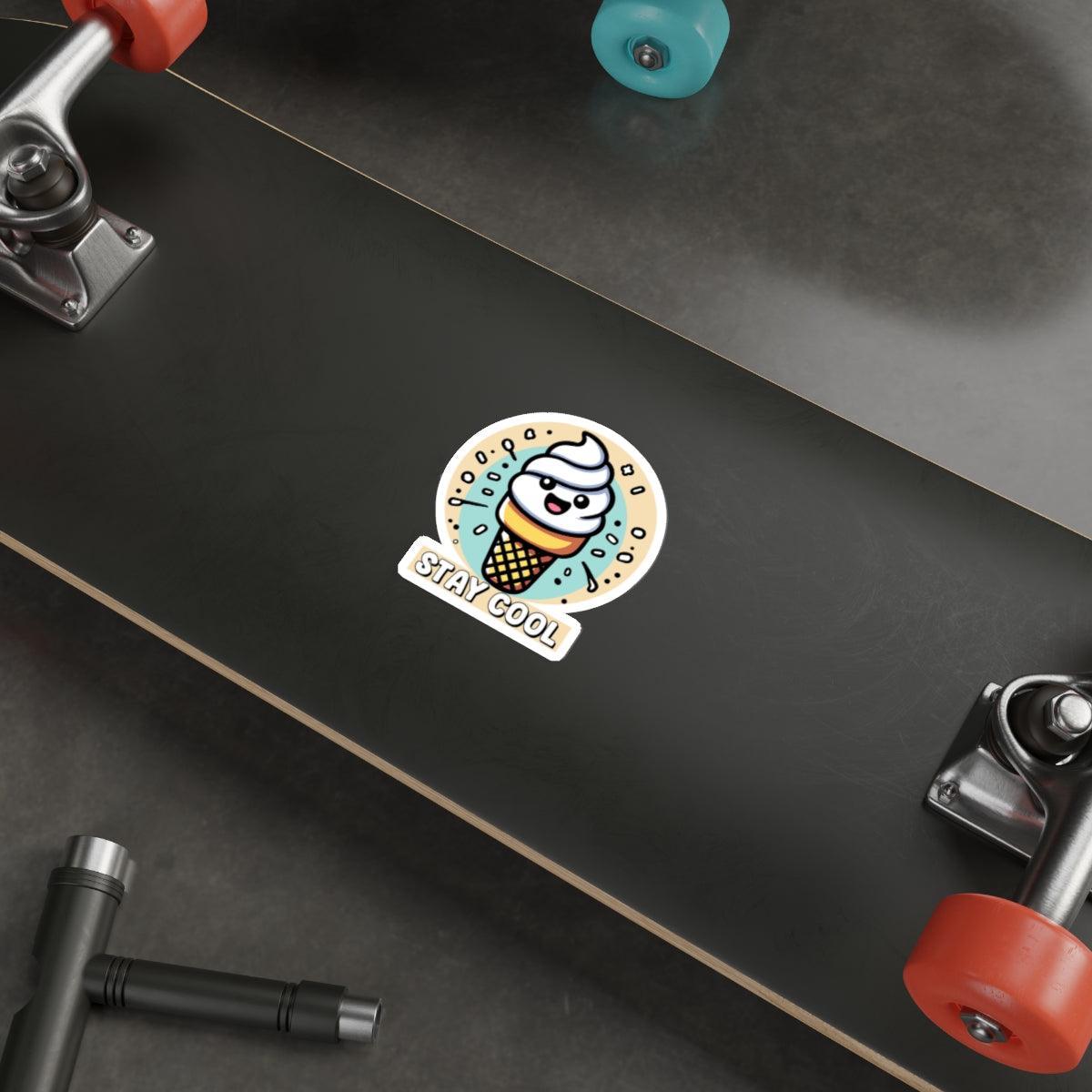Stay Cool Ice Cream Sticker – Fun Waterproof Vinyl Decal - mezetto KEOLIX KEOLIX