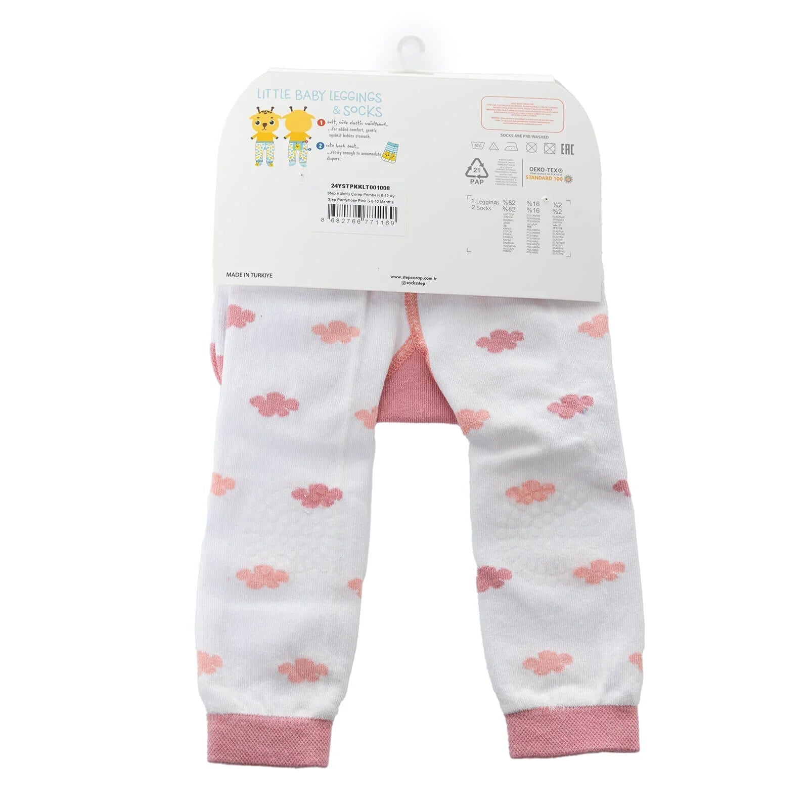 Step Tights and Socks - Pink - mezetto ebebek ebebek