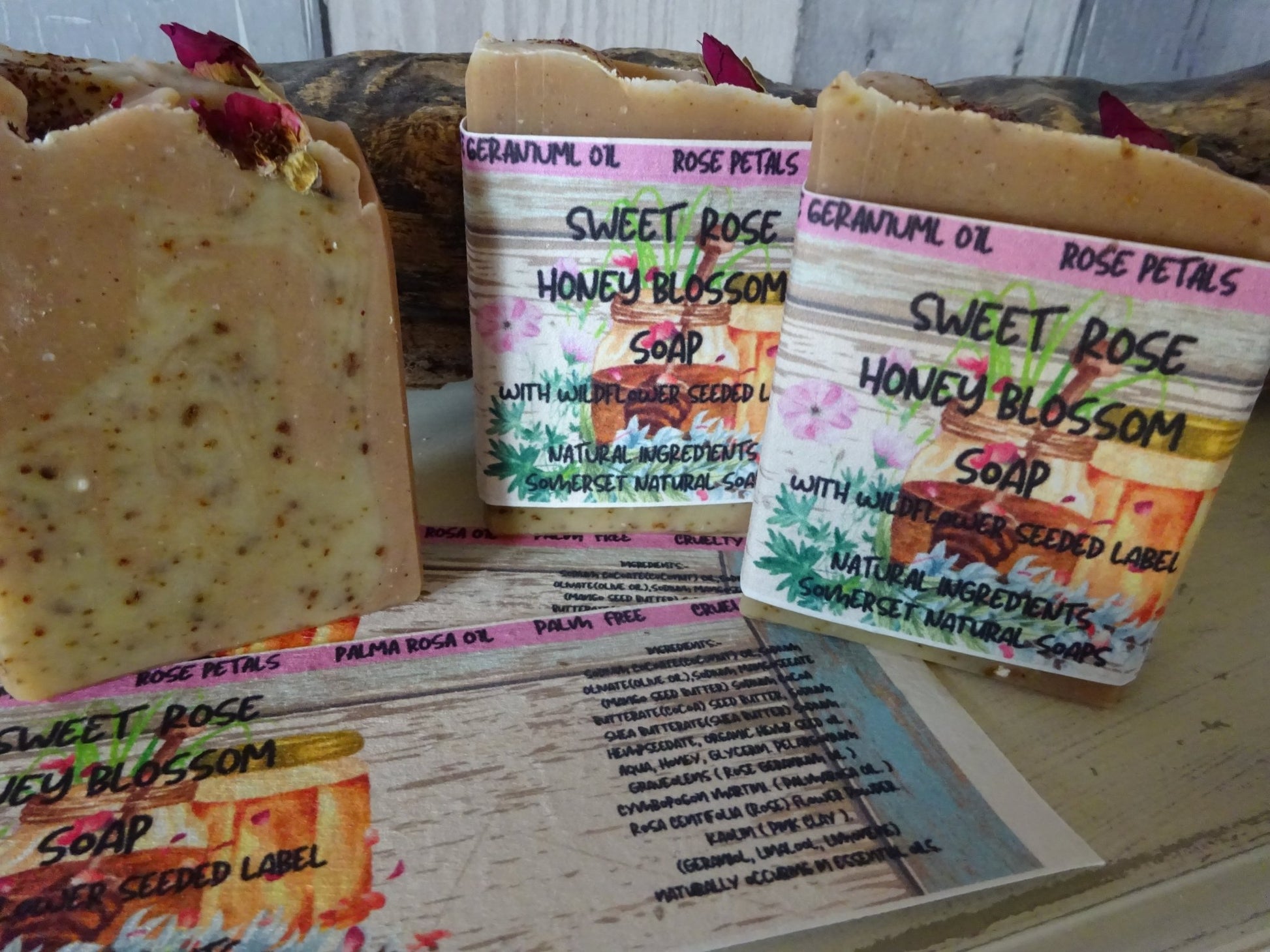 Sweet Rose Honey Blossom Soap - mezetto Shopify Collective Somerset Natural Soaps