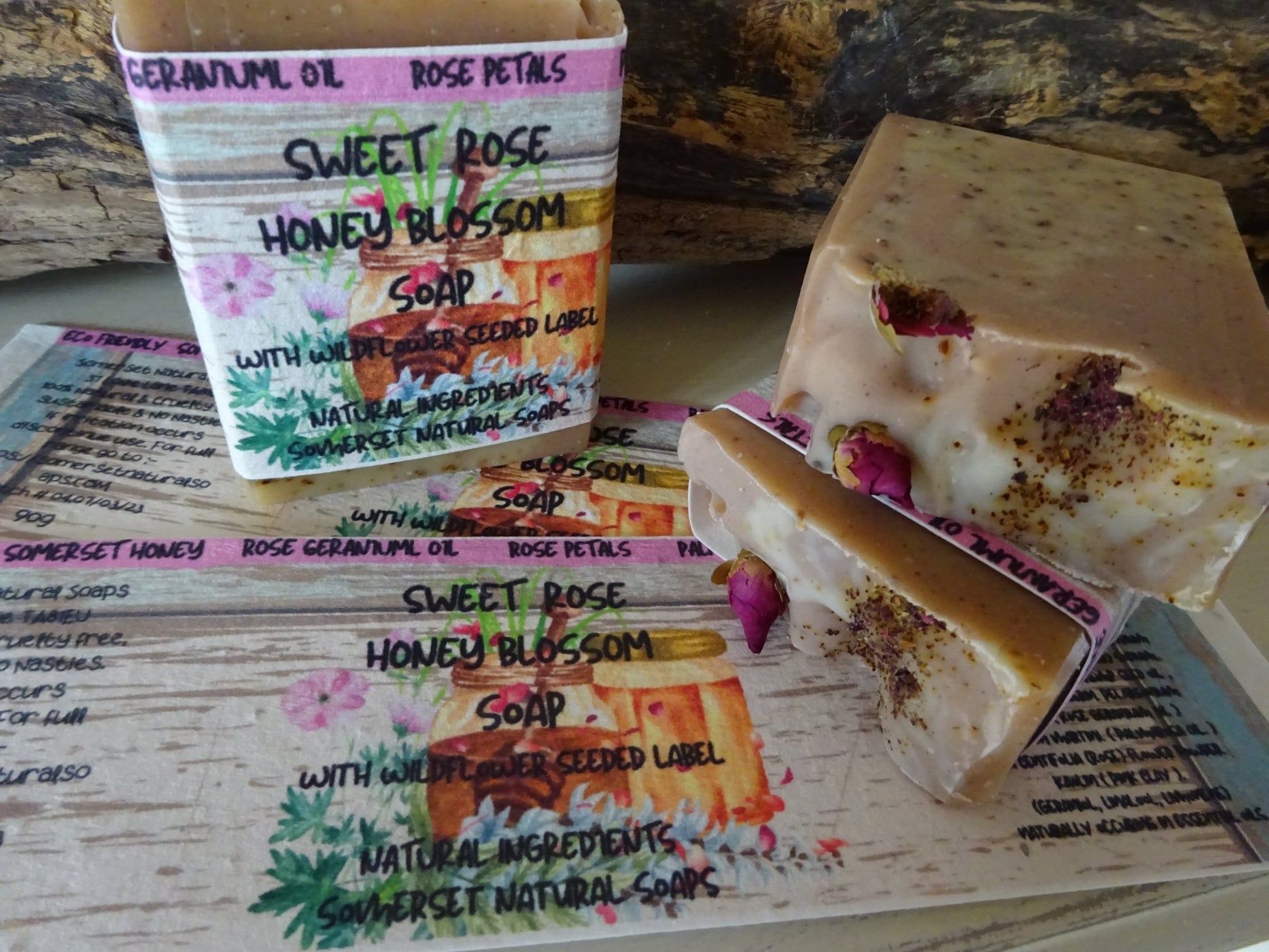 Sweet Rose Honey Blossom Soap - mezetto Shopify Collective Somerset Natural Soaps