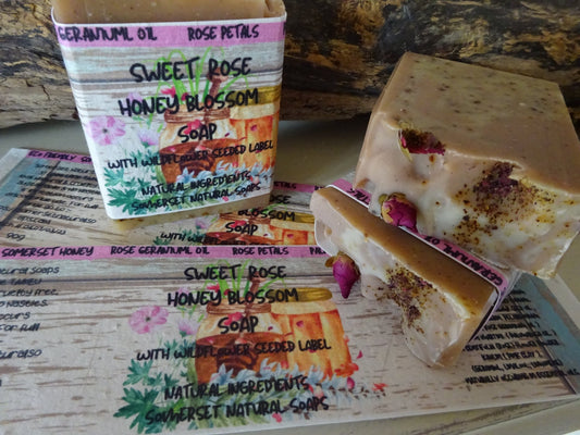 Sweet Rose Honey Blossom Soap - mezetto Shopify Collective Somerset Natural Soaps