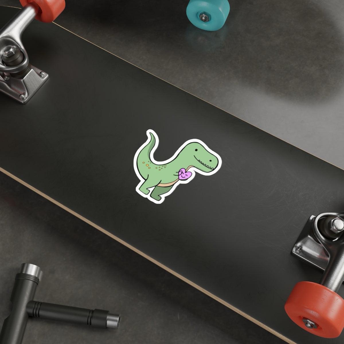T - Rex Sticker with Heart – Bold Dino Love Vinyl Decal - mezetto KEOLIX KEOLIX
