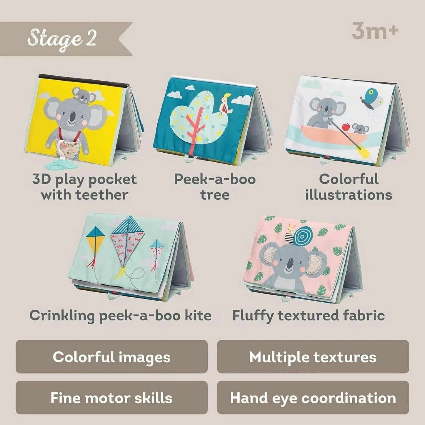 Taf Toys Kimmy Koala Tummy Time Book - mezetto ebebek ebebek