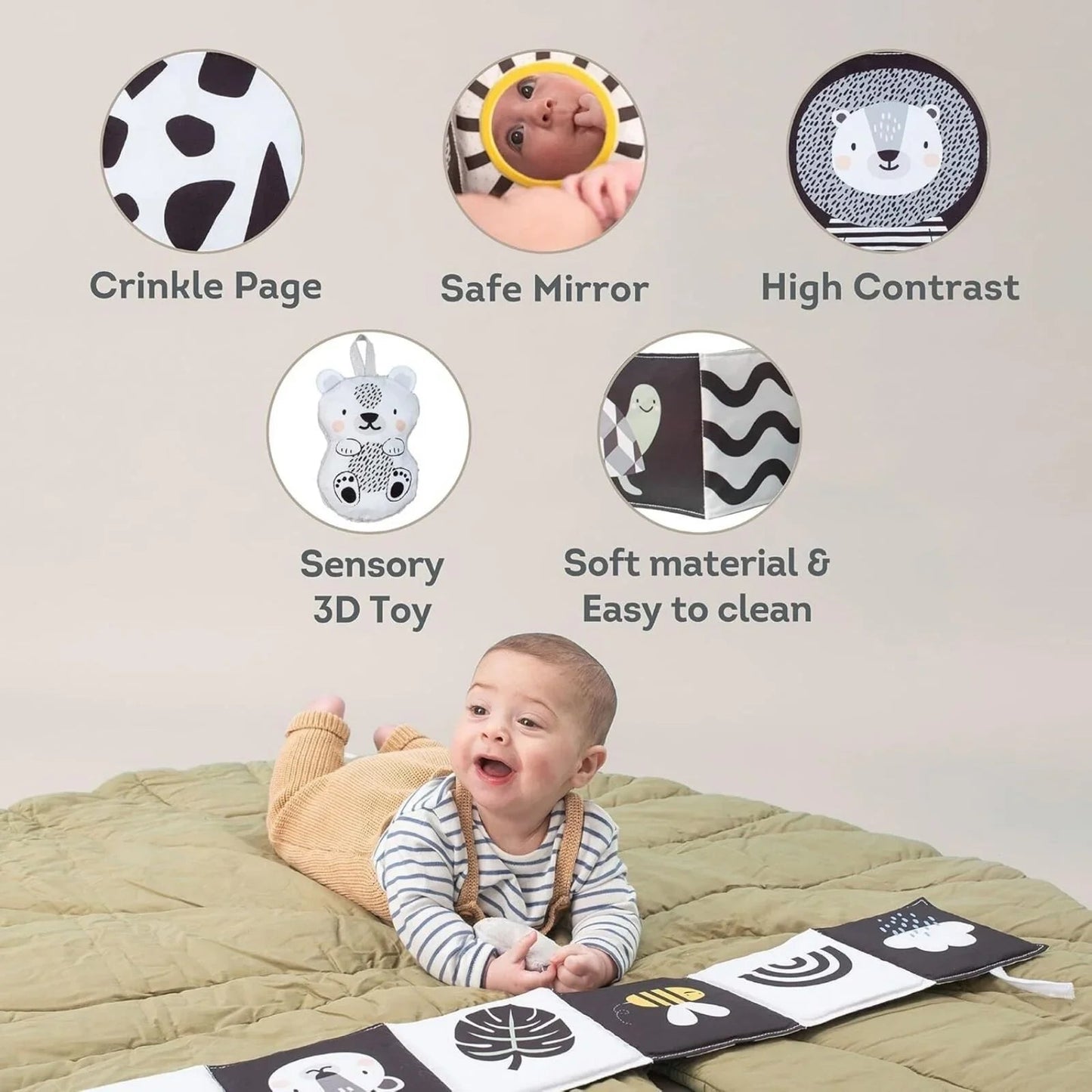 Taf Toys Savannah Black & White Book - mezetto ebebek ebebek