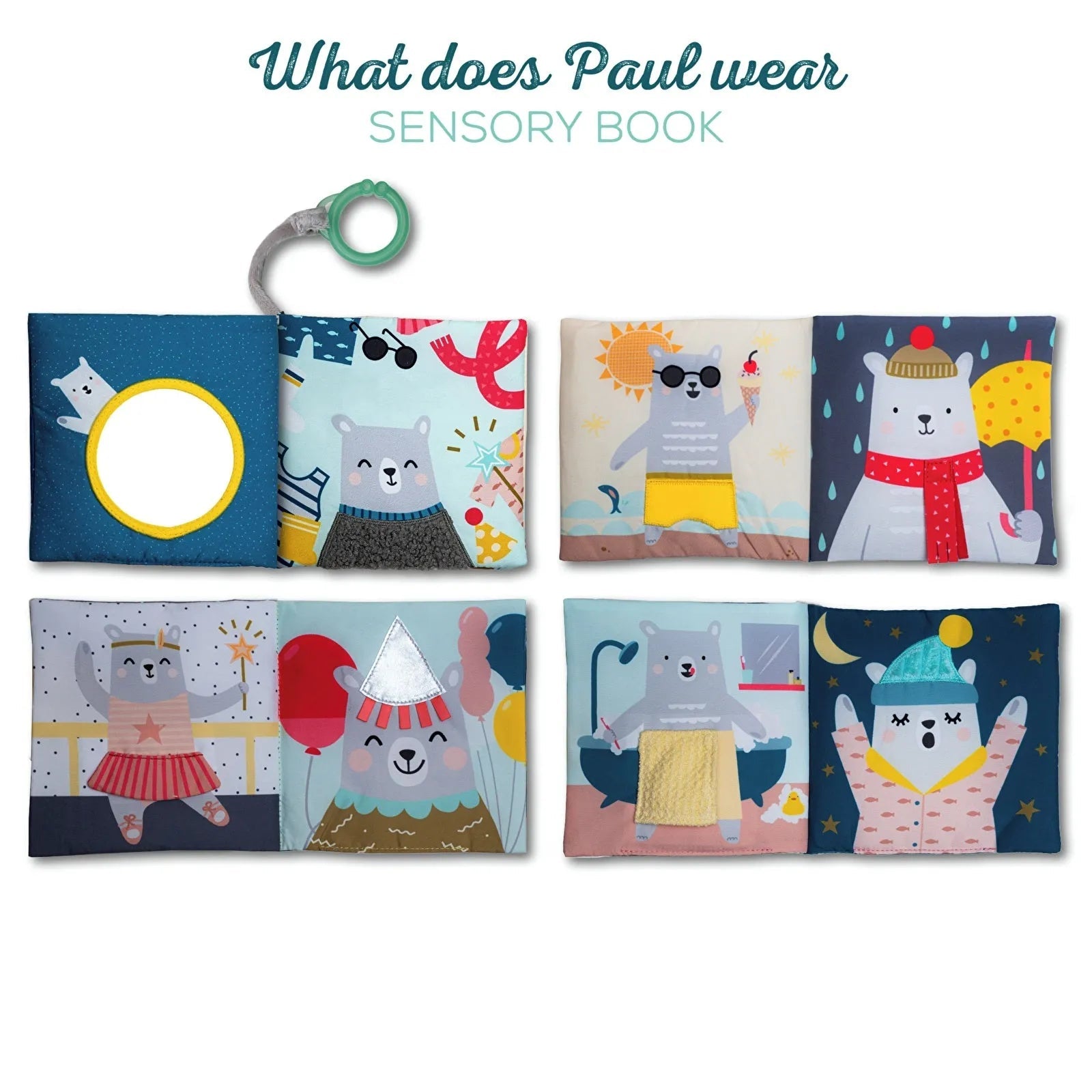 Taf Toys What Does Paul Wear? Book Blue Mix - mezetto ebebek ebebek