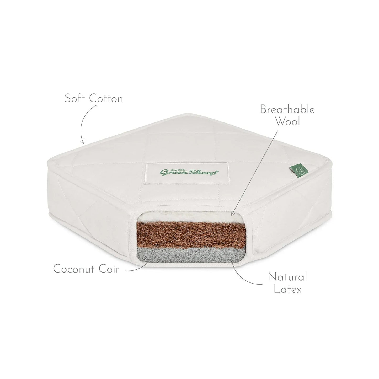 The Little Green Sheep Twist Natural Cot Mattress 60x120cm - mezetto ebebek ebebek