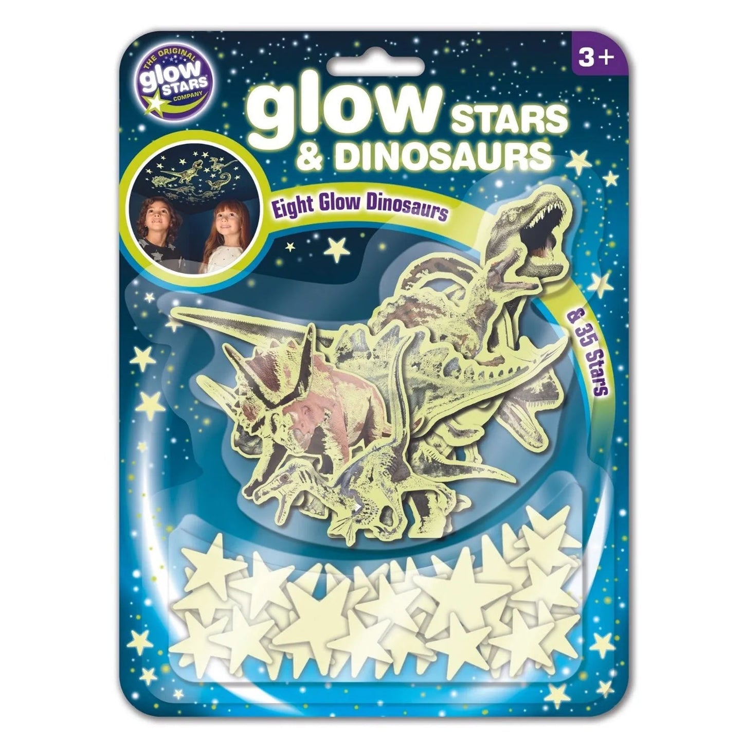 The Original Glowstars Company Glitter Stars & Dinosaurs - mezetto ebebek ebebek