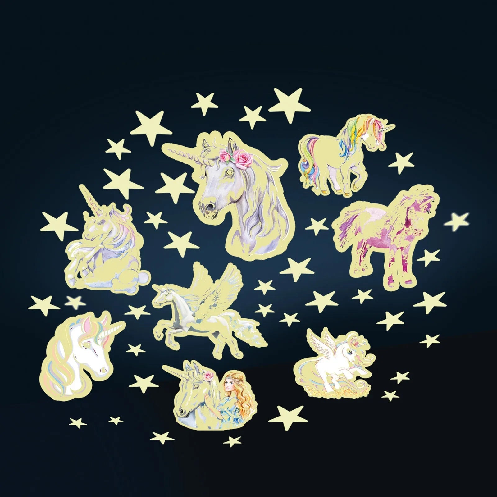 The Original Glowstars Company Glitter Stars & Unicorns - mezetto ebebek ebebek