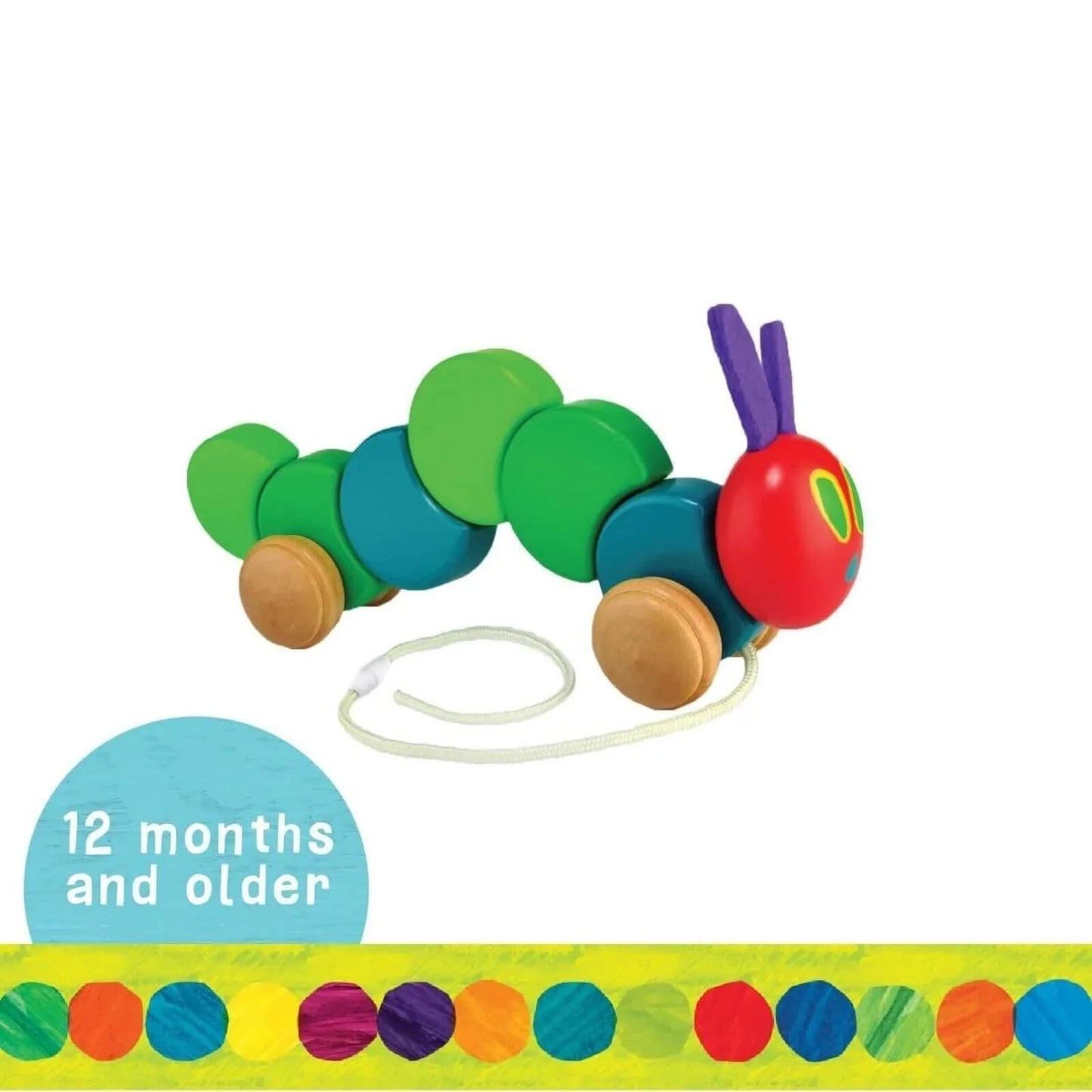 The Very Hungry Caterpillar Wooden Pull Along - mezetto ebebek ebebek