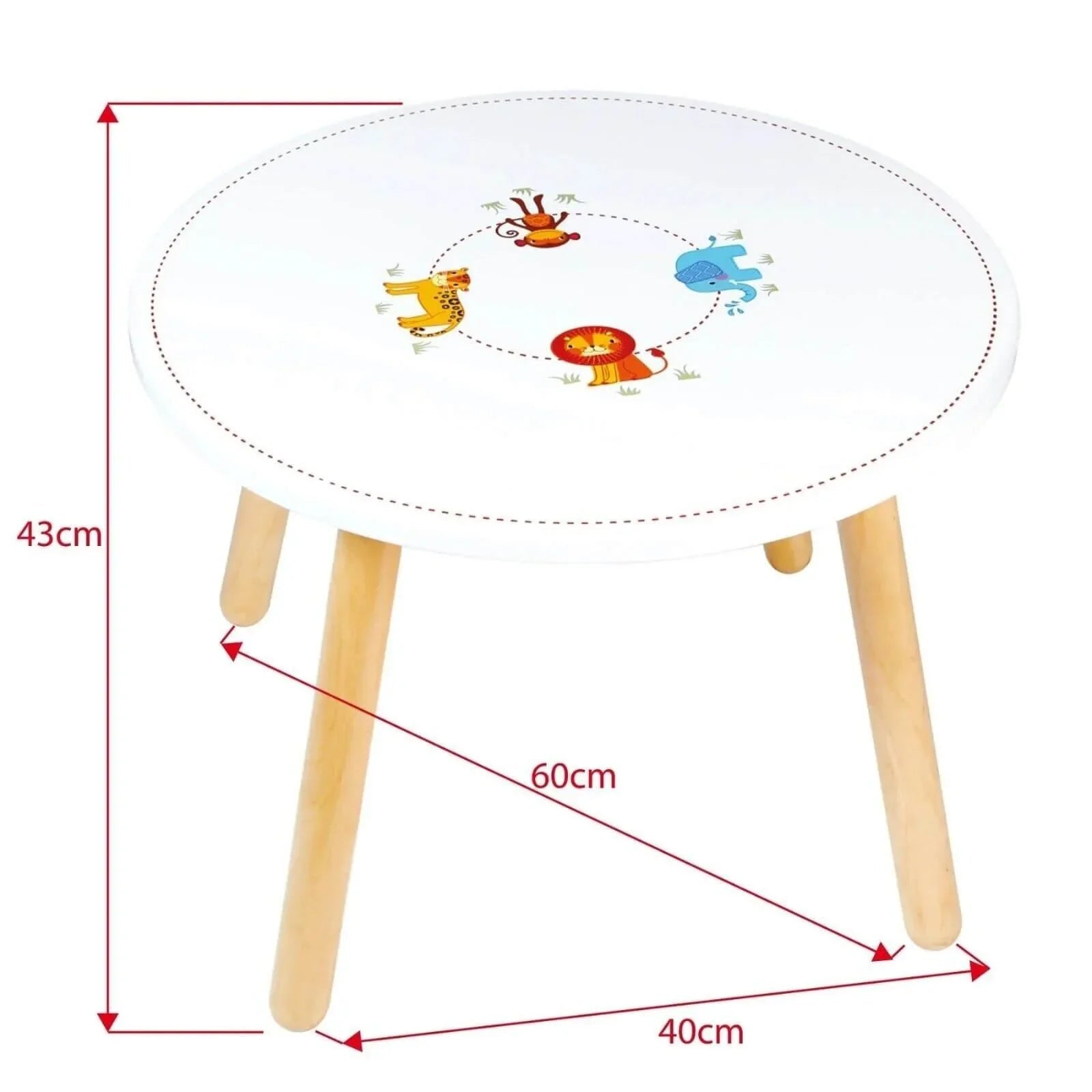 Tidlo - Jungle Animal Table - mezetto ebebek ebebek