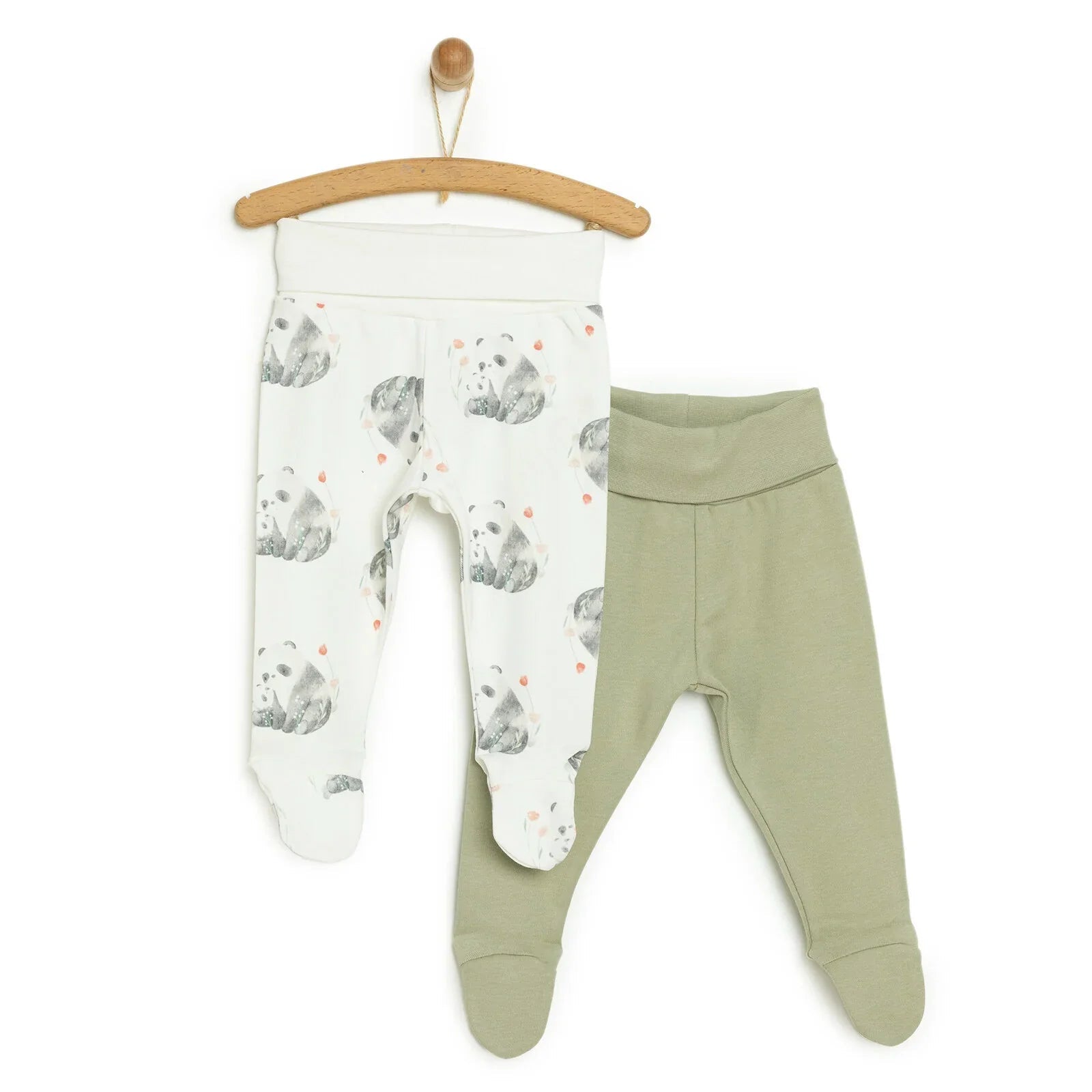 Tiffany 2 Piece Footed Bottom - Green - mezetto ebebek ebebek