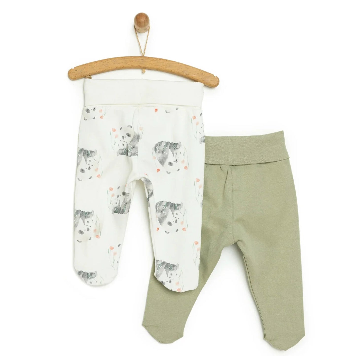 Tiffany 2 Piece Footed Bottom - Green - mezetto ebebek ebebek