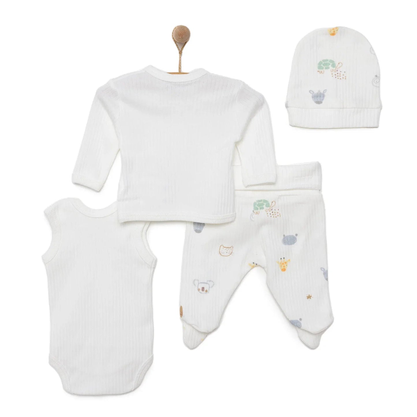 Tiffany Newborn Boy Premature Baby Set - Ecru - mezetto ebebek ebebek