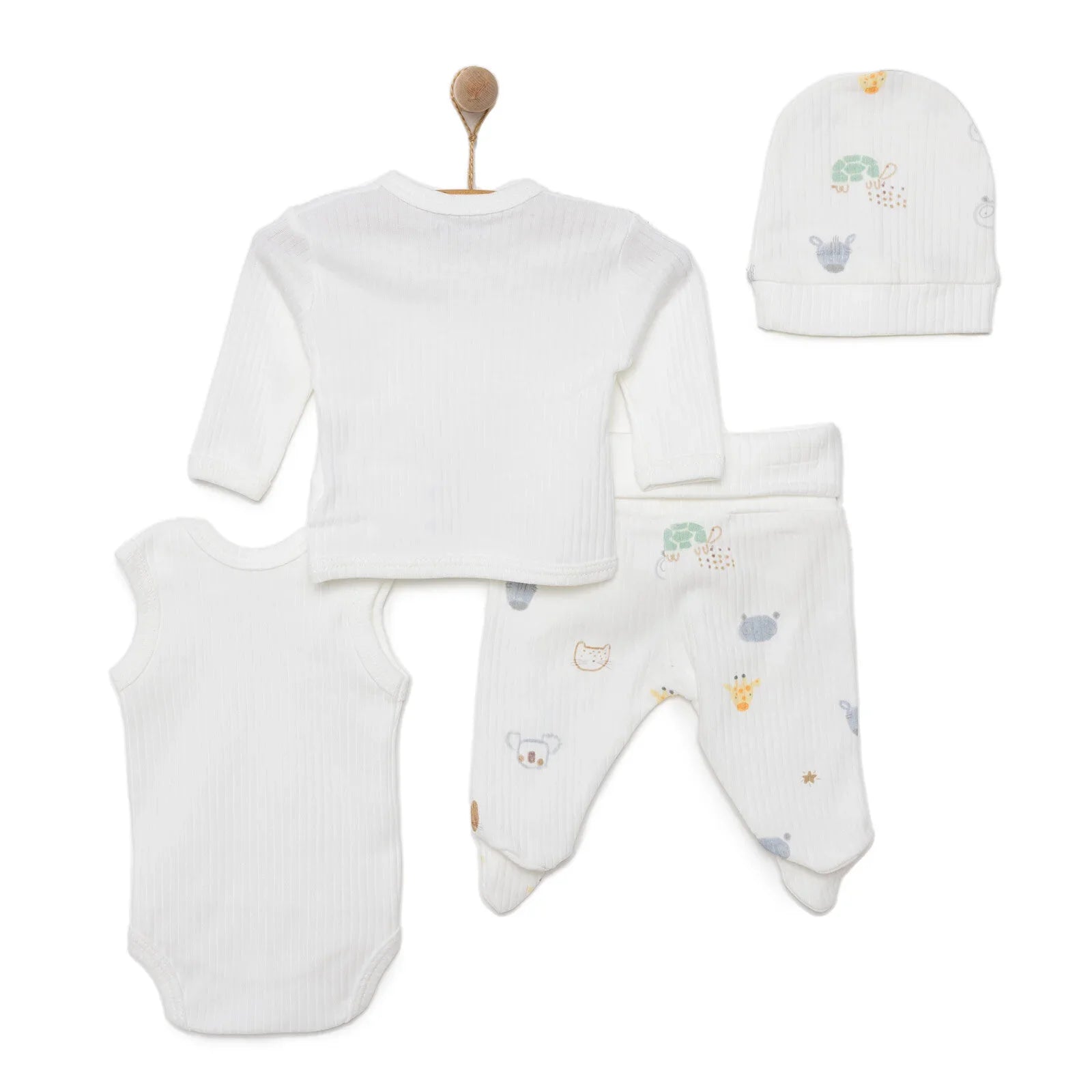 Tiffany Newborn Boy Premature Baby Set - Ecru - mezetto ebebek ebebek