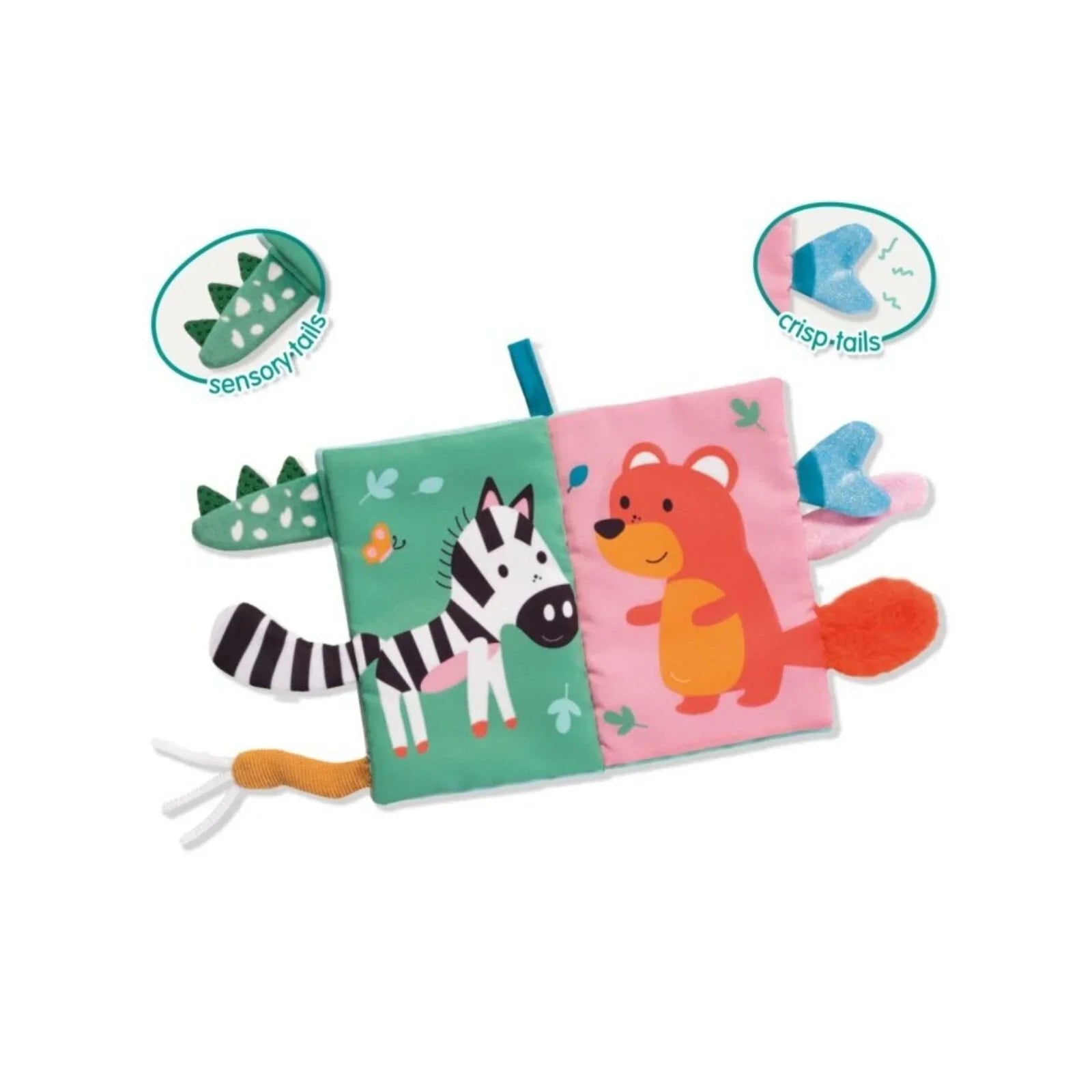 Tiny Talents Sensory Animal Tails Cloth Book - mezetto ebebek ebebek