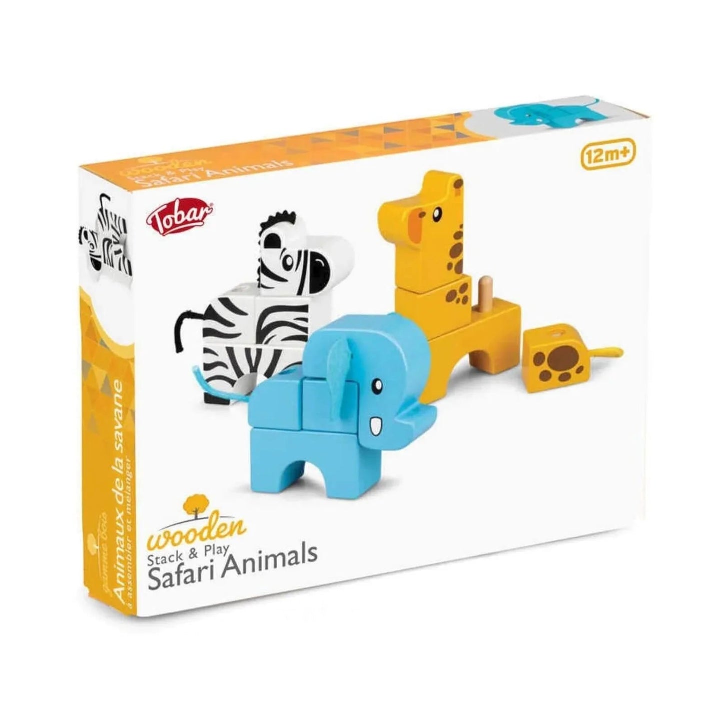 Tobar - Wooden Stack And Play Safari Animals - mezetto ebebek ebebek
