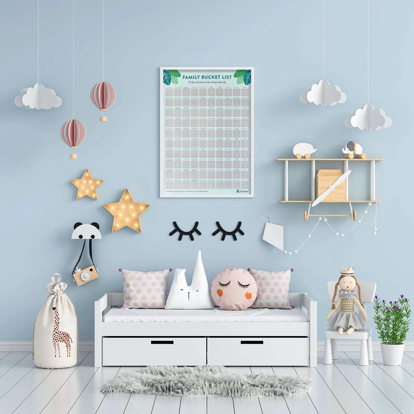 Toddle born Wild A2 100 Activity Bucket List Poster - mezetto ebebek ebebek