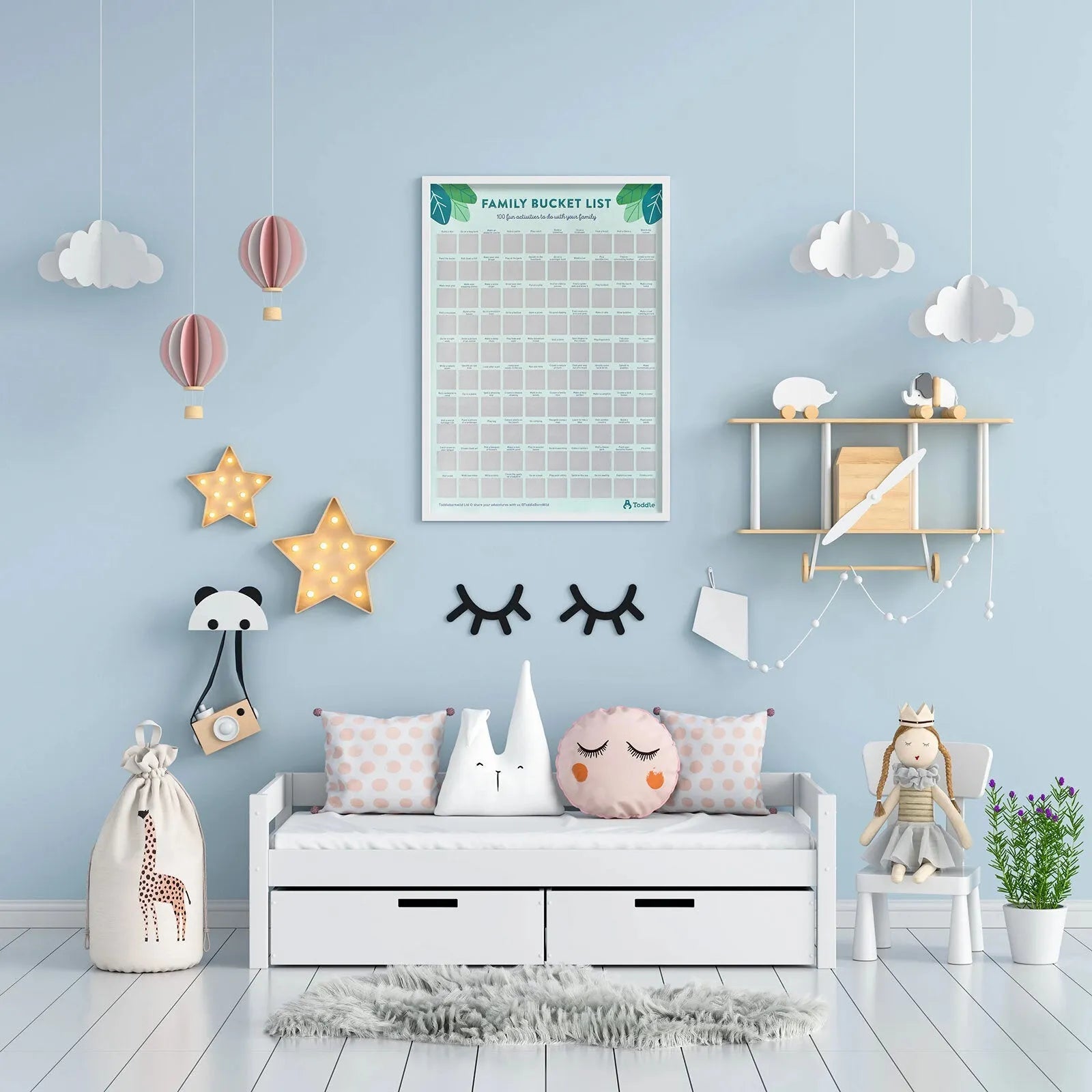 Toddle born Wild A2 100 Activity Bucket List Poster - mezetto ebebek ebebek