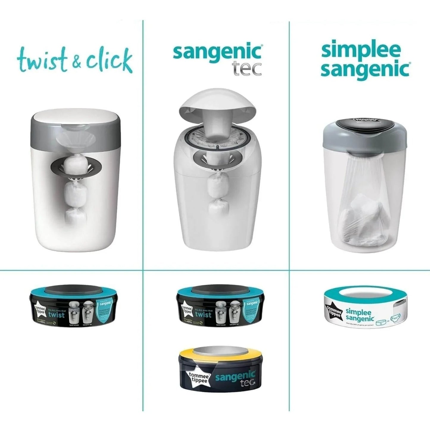 Tomme Tippee Sangenic Twist and Click Cassettes 3 pcs - mezetto ebebek ebebek