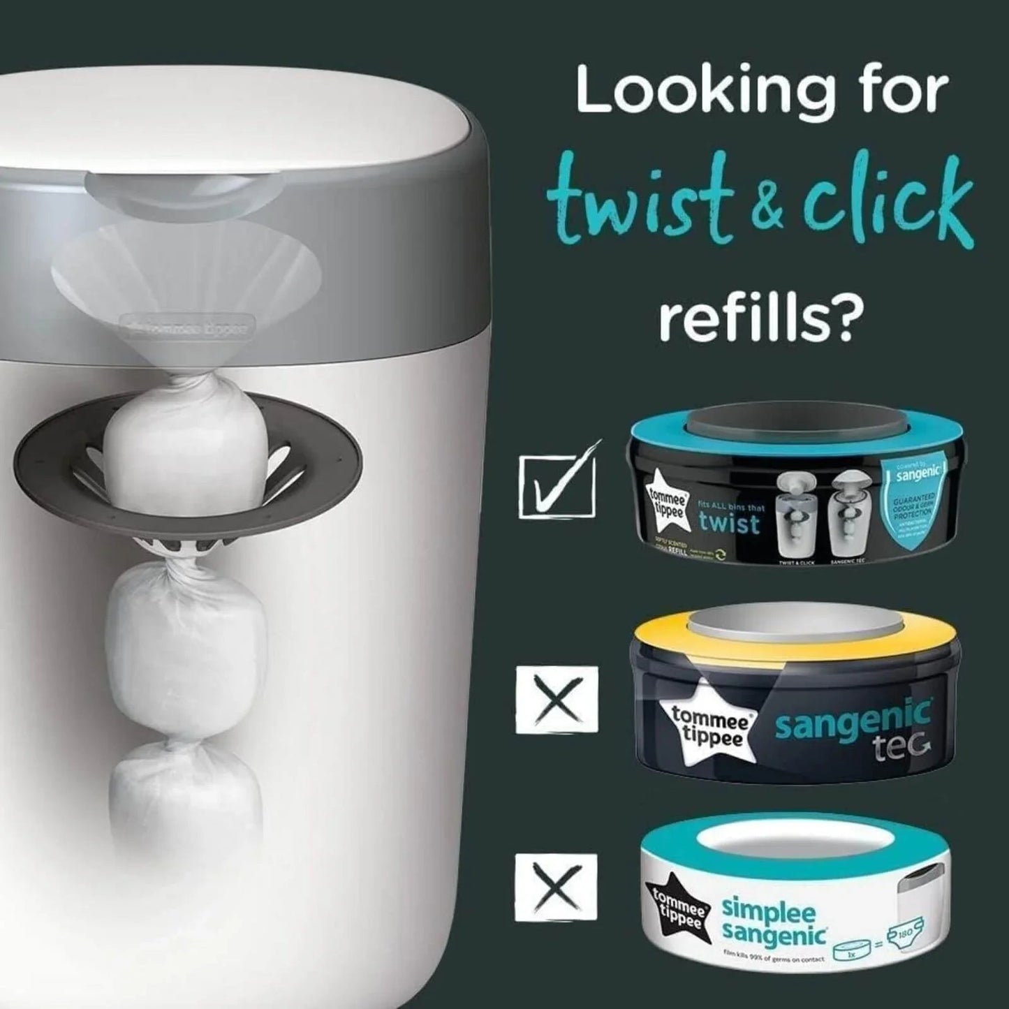Tomme Tippee Sangenic Twist and Click Cassettes 3 pcs - mezetto ebebek ebebek