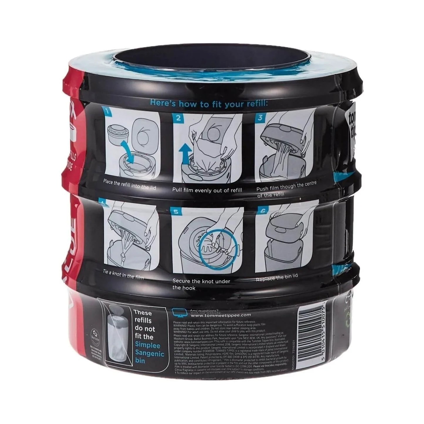 Tomme Tippee Sangenic Twist and Click Cassettes 3 pcs - mezetto ebebek ebebek