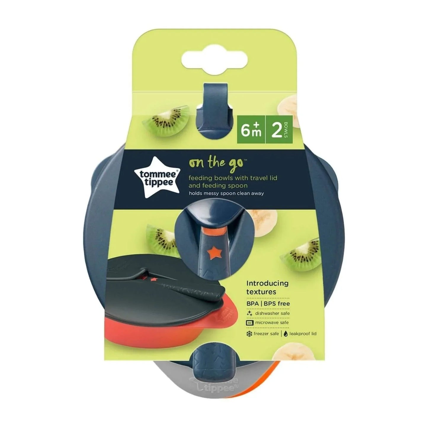 Tommee Tippee 2 Feeding Bowls with Spoon and Lid - mezetto ebebek ebebek