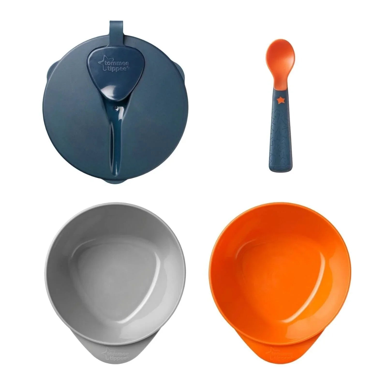 Tommee Tippee 2 Feeding Bowls with Spoon and Lid - mezetto ebebek ebebek