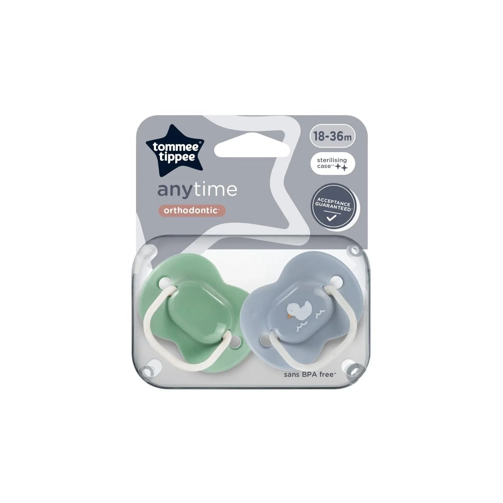 Tommee Tippee Anytime Soother 18 - 36 months Pack of 2 Assorted - mezetto ebebek ebebek