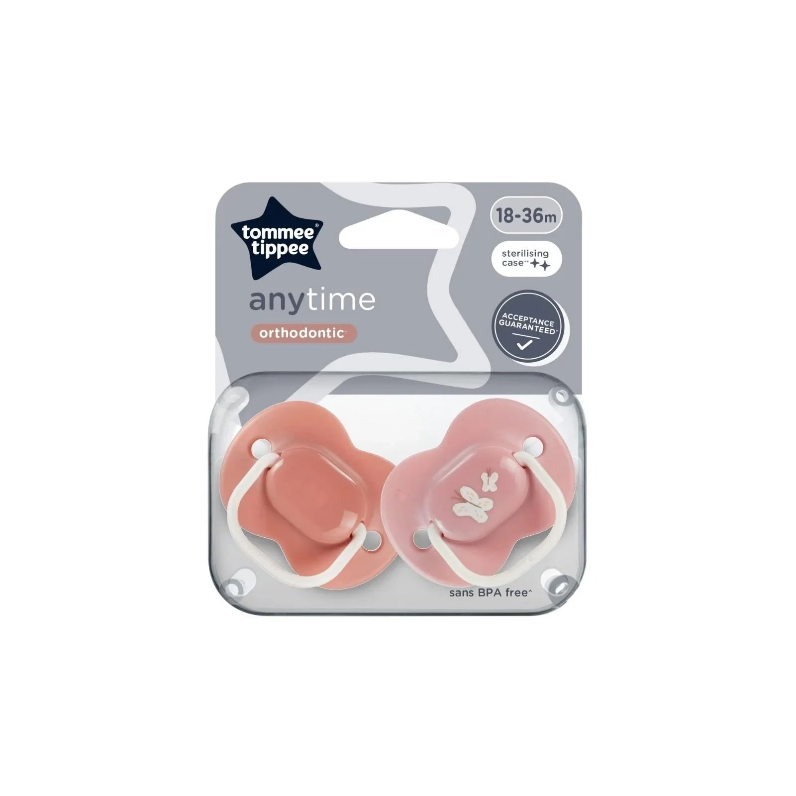 Tommee Tippee Anytime Soother 18 - 36 months Pack of 2 Assorted - mezetto ebebek ebebek