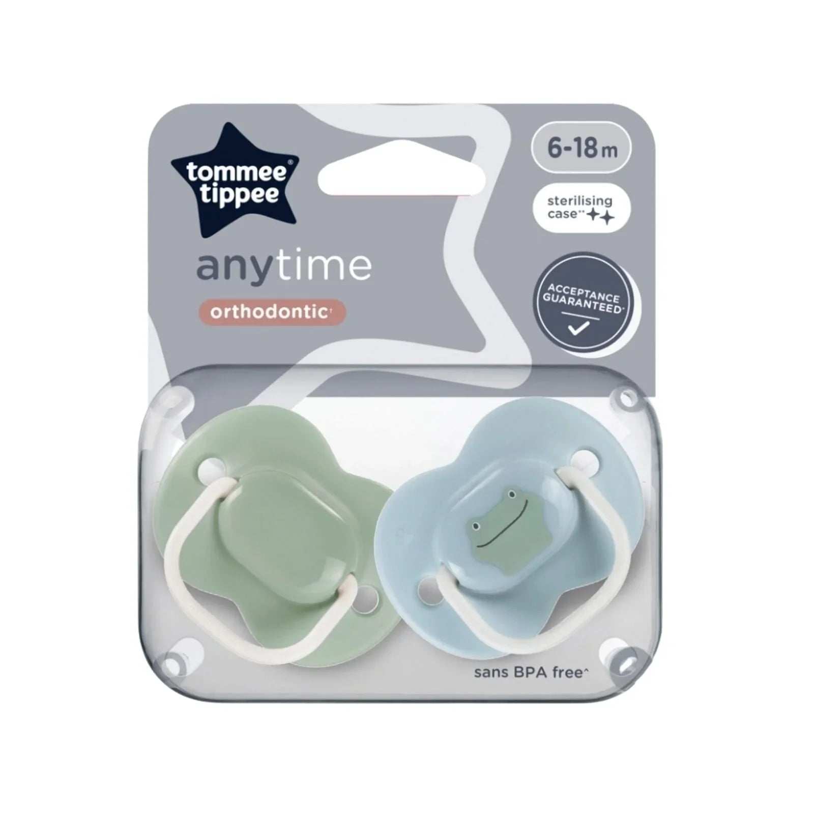 Tommee Tippee Anytime Soother 6 - 18 months Pack of 2 Assorted - mezetto ebebek ebebek
