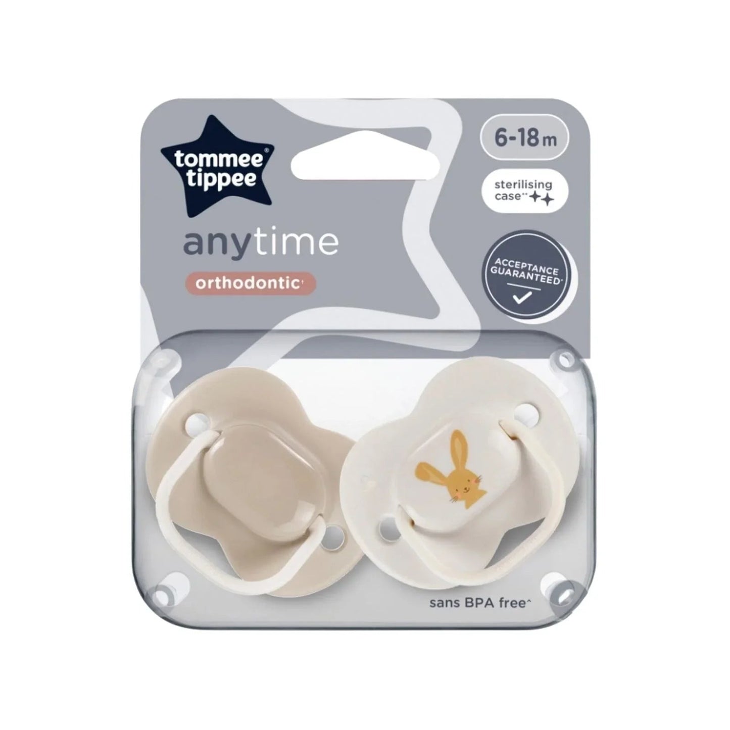 Tommee Tippee Anytime Soother 6 - 18 months Pack of 2 Assorted - mezetto ebebek ebebek