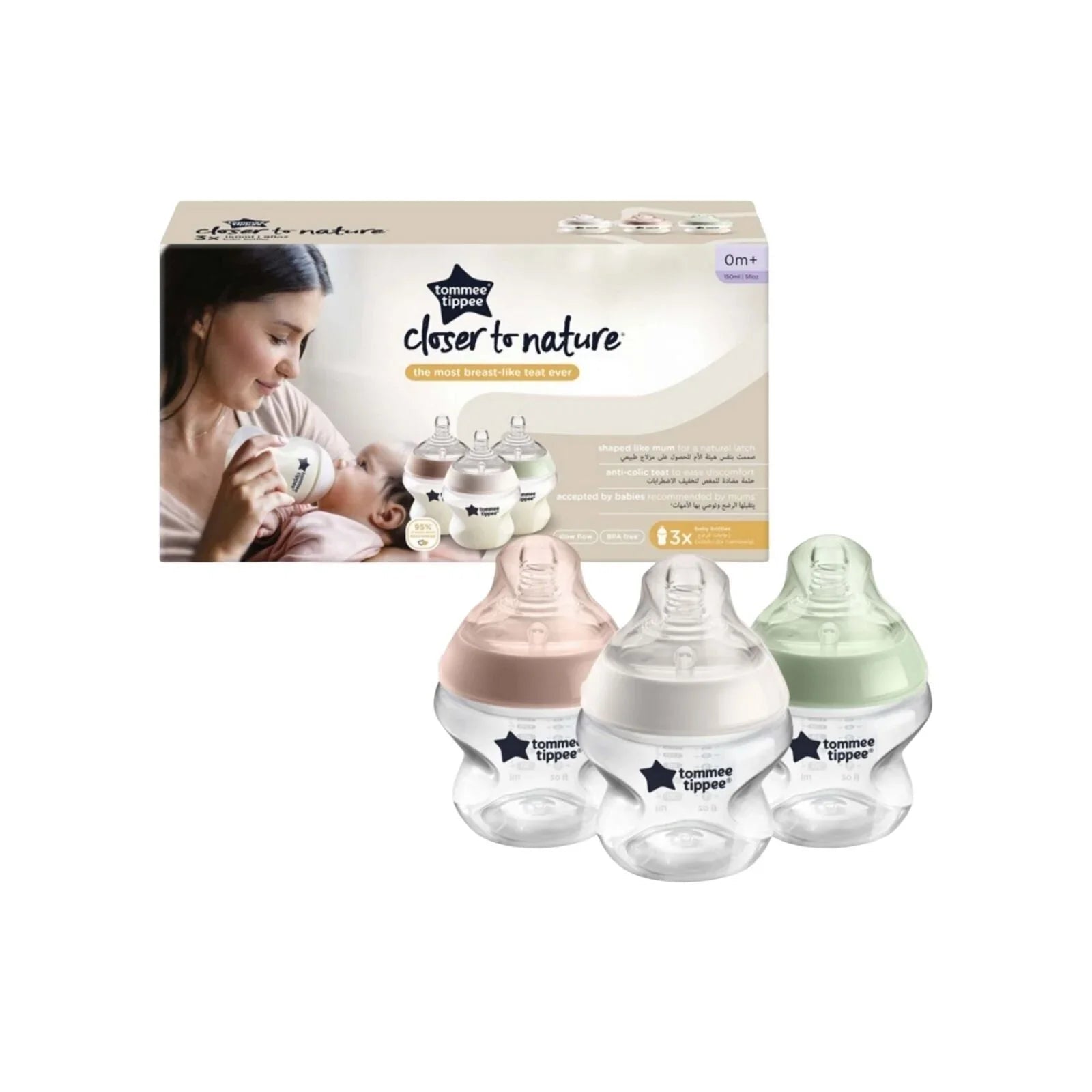 Tommee Tippee Closer To Nature Bottle 150ml Pack of 3 - mezetto ebebek ebebek