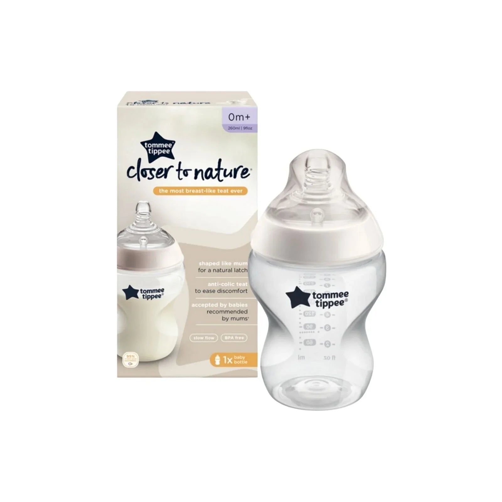 Tommee Tippee Closer to Nature Bottle 260ml - mezetto ebebek ebebek