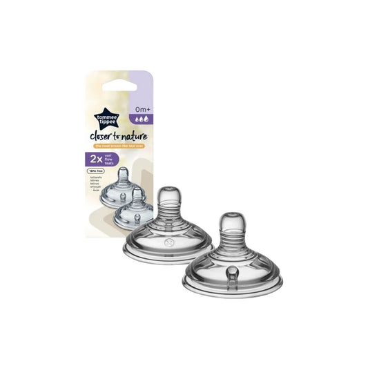 Tommee Tippee Closer to Nature Vari Flow Teat 0+ months Pack of 2 - mezetto ebebek ebebek