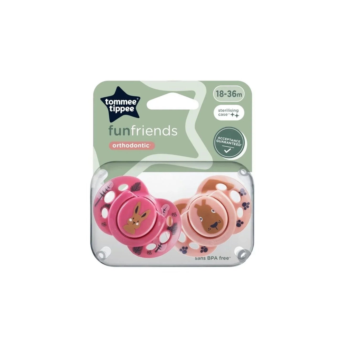 Tommee Tippee Fun Style Soother 18 - 36 months Pack of 2 Assorted - mezetto ebebek ebebek