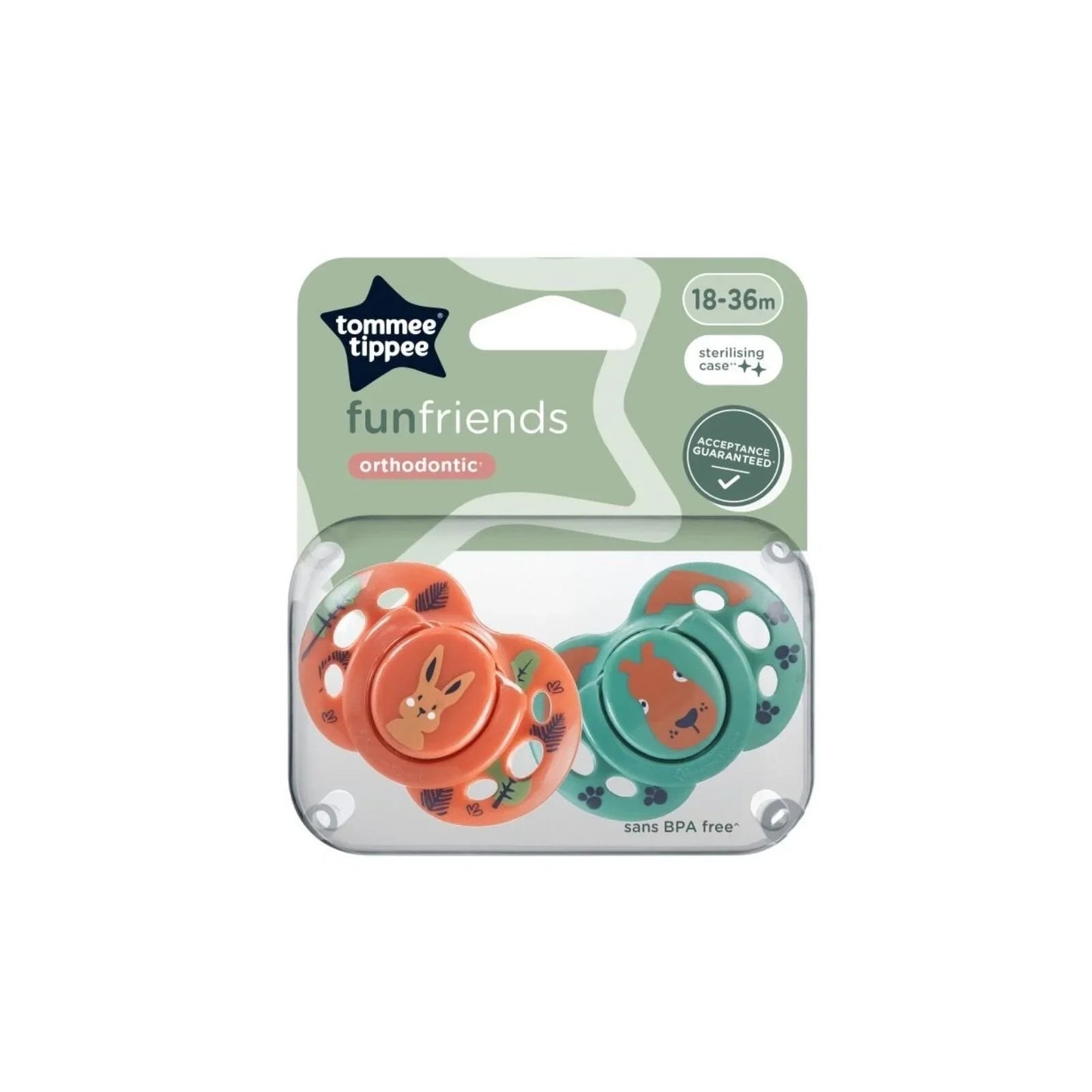 Tommee Tippee Fun Style Soother 18 - 36 months Pack of 2 Assorted - mezetto ebebek ebebek